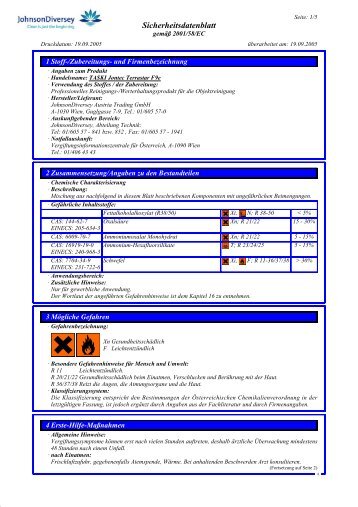 Sicherheitsdatenblatt - Diversey