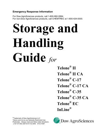 Telone Bulk Storage & Handling Guide - The Dow Chemical Company