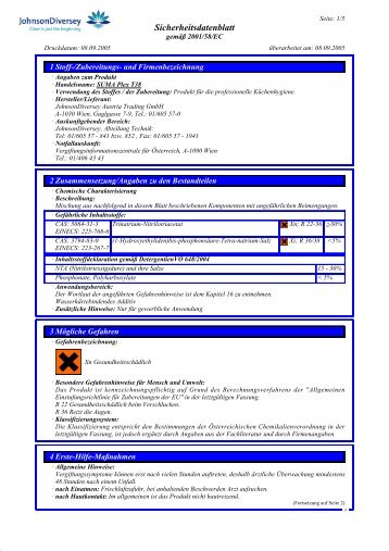 Sicherheitsdatenblatt - Diversey