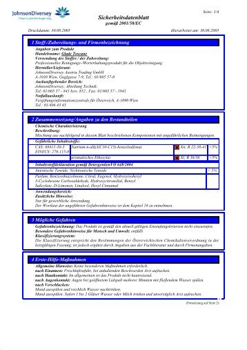 Sicherheitsdatenblatt - Diversey