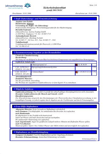 Sicherheitsdatenblatt - Diversey