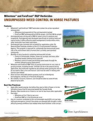 UNSURPASSED WEED CONTROL IN HORSE PASTURES