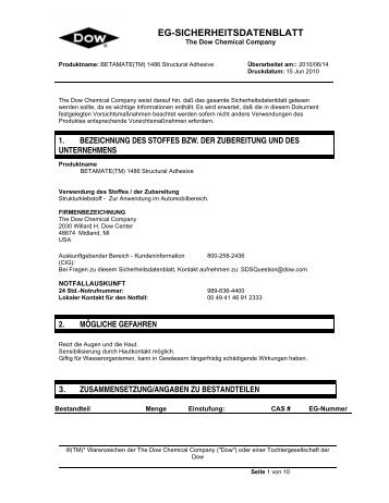 EG-SICHERHEITSDATENBLATT - The Dow Chemical Company