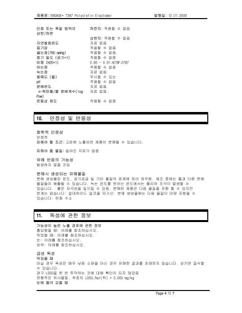 물질안전보건자료(MSDS) - The Dow Chemical Company