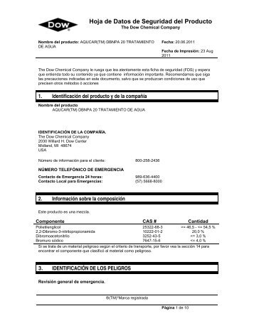 Hoja de Datos de Seguridad del Producto - The Dow Chemical ...