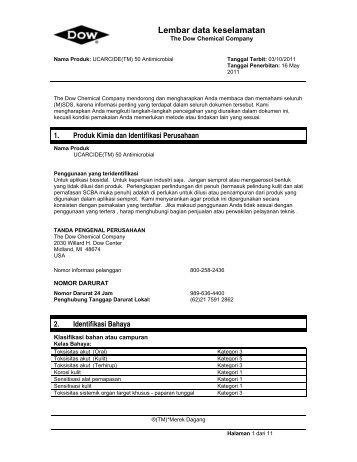 Lembar data keselamatan - The Dow Chemical Company