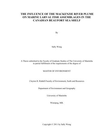 the influence of the mackenzie river plume on marine larval fish ...