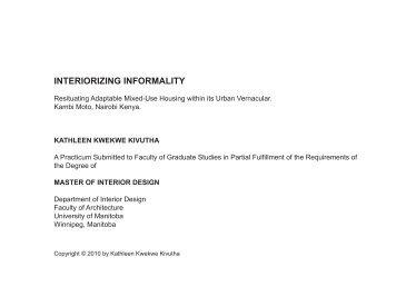 INTERIORIZING INFORMALITY - MSpace - University of Manitoba