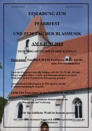 einladung zum pfarrfest und zum tag der blasmusik am 6.juni 2010