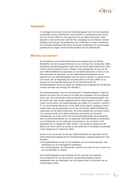 Federaal ontwikkelingsplan 2003-2010 (pdf, 6 MB) - Elia