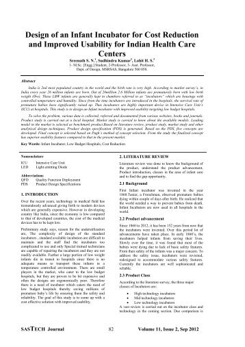 Design of an Infant Incubator for Cost Reduction and Improved ...