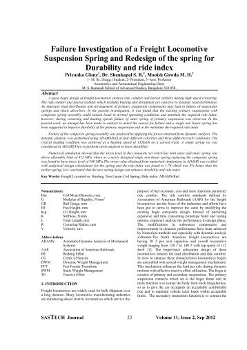 Failure Investigation of a Freight Locomotive Suspension Spring and ...