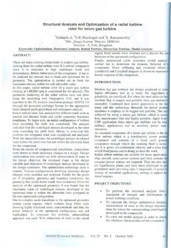 Structural Analysis and Optimization of a radial turbine rotor for ...