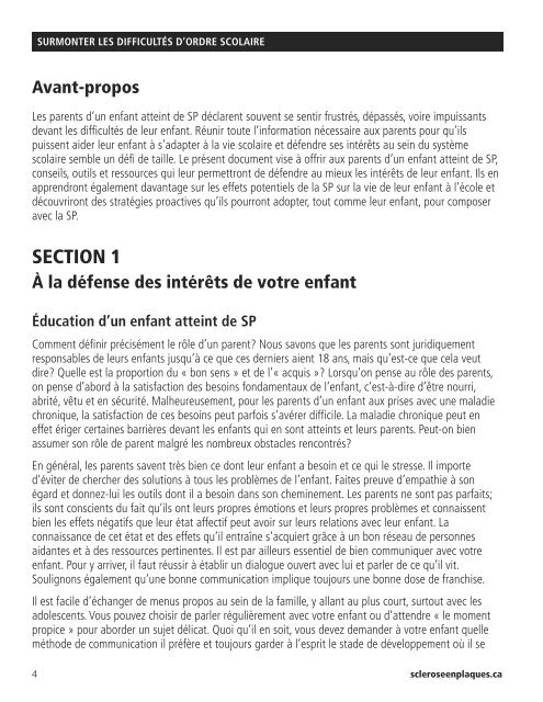 Surmonter les difficultés d'ordre scolaire - Société canadienne de la ...