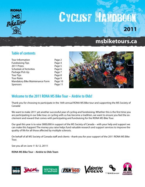 Cyclist Handbook - Multiple Sclerosis Society of Canada