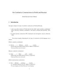 On Comitative Constructions in Polish and Russian - Montclair State ...