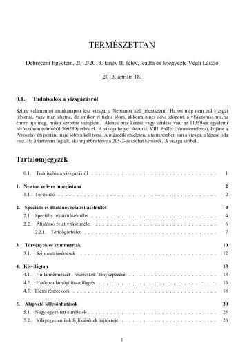 Egy új természetképről - Atomki