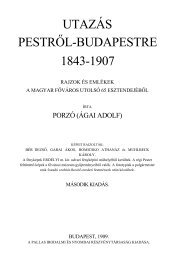 utazás pestről-budapestre 1843-1907 - Fővárosi Szabó Ervin Könyvtár