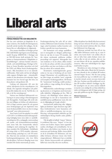 Liberal arts nr 2 november 08.pdf - Högskolan i Gävle