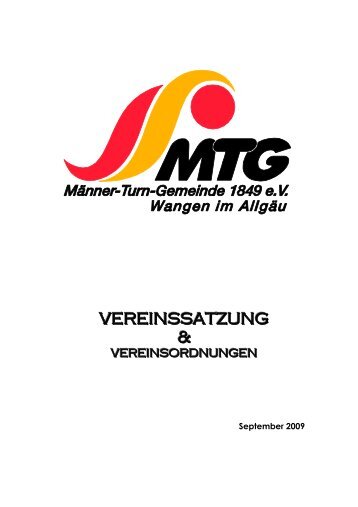 vveeerrreeeiiinnnssssssaaatttzzzuuunnnggg - MTG Wangen 1849 e.V.