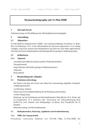 Myokardszintigraphie mit Tc-99m-MIBI