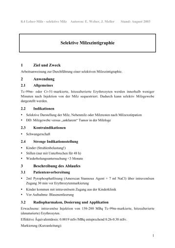 Selektive Milzszintigraphie