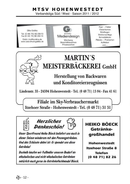 Ausgabe 117 - MTSV I - mtsv- Fussball in Hohenwestedt