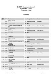 Startliste GWBGT10 - Gymnastik und Tanz