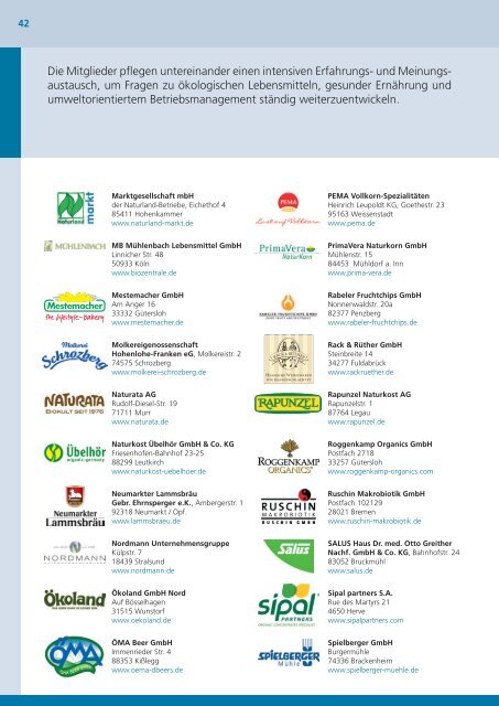 Themenheft 2011 - Assoziation ökologischer Lebensmittel Hersteller