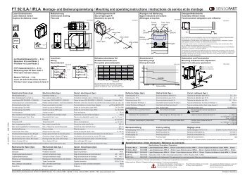 FT 92 ILA / IRLA Montage- und Bedienungsanleitung / Mounting and ...