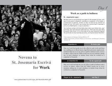 Novena to St. Josemaría Escrivá for Work - Scepter Publishers