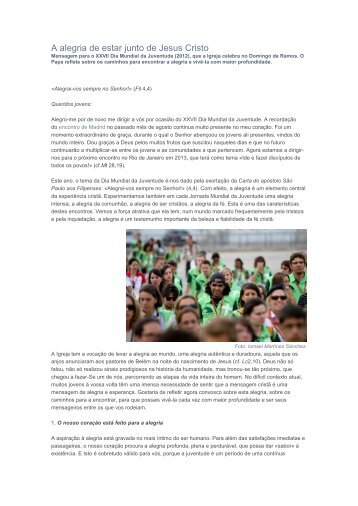 PDF: Mensagem para o XXVII Dia Mundial da Juventude