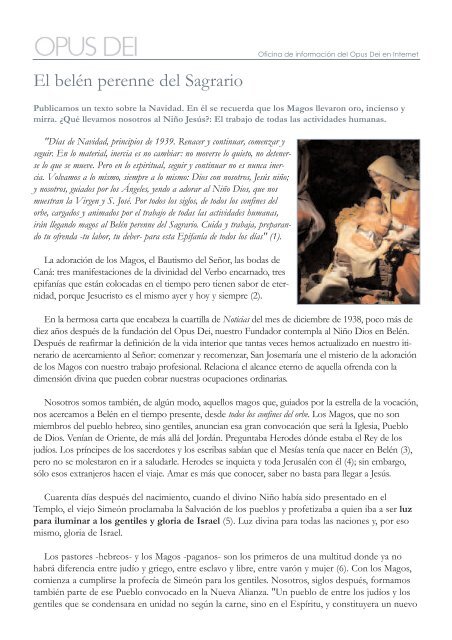 PDF: El Belén perenne del Sagrario - Opus Dei