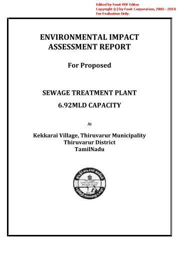 Enviornmental Assessement report for tiruvarur STP - Municipal ...