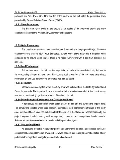 Environmental Impact Assessment - Municipal