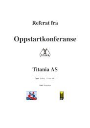 Referat fra Oppstartkonferanse Titania-1 - SBBU