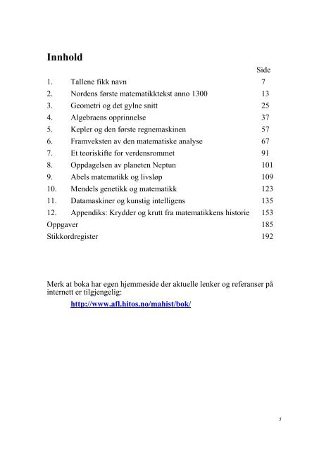 Matematisk kulturhistorie - Munin - Universitetet i Tromsø