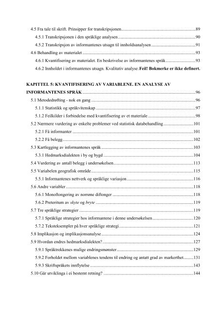 Hedmarksdialekten i dag - Munin - Universitetet i Tromsø