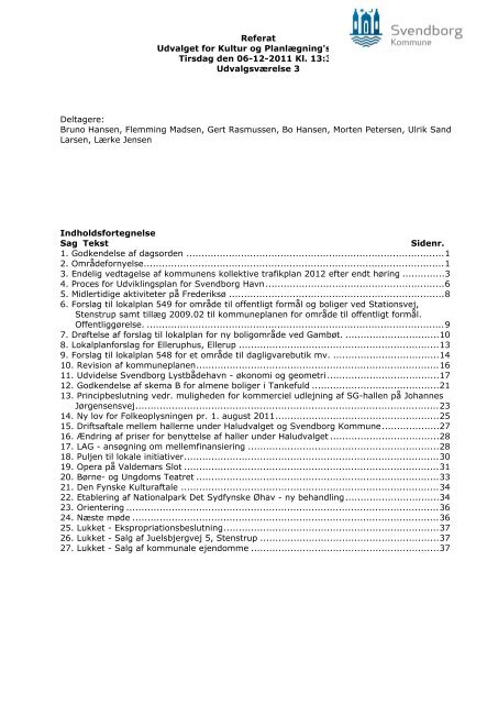 00 Referat med bilag - Svendborg Kommune - PolitikerWeb