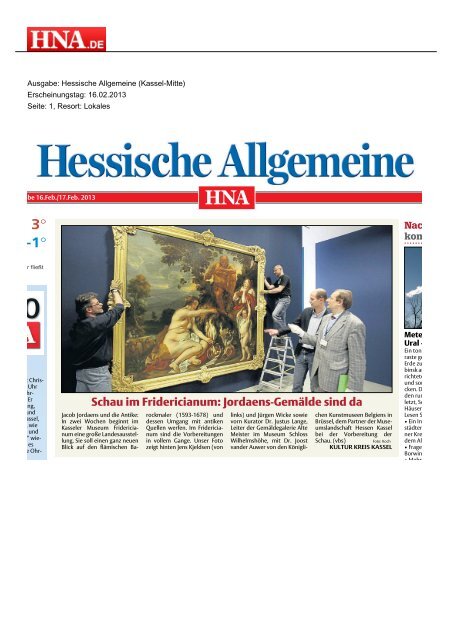 Jordaens-Gemälde sind da - Museumslandschaft Hessen Kassel