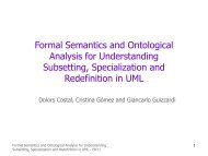 Formal Semantics and Ontological Analysis for ... - ER 2011