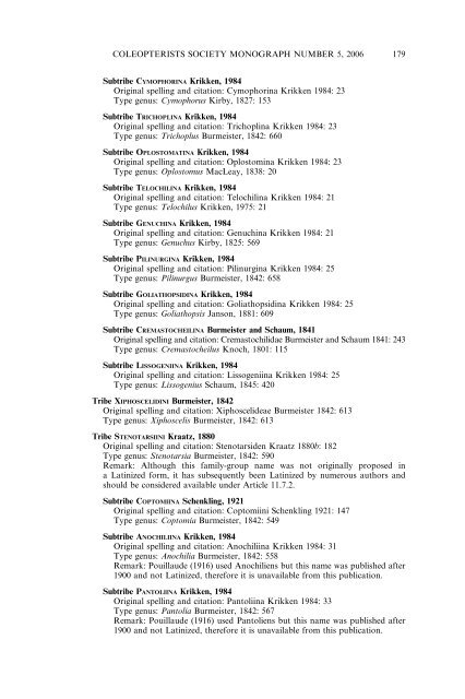 A review of the family-group names for - BioOne