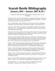 Scarab Beetle Bibliography - University of Nebraska State Museum