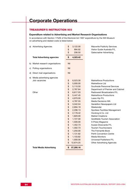 Western Australian Museum Annual Report 2003-2004