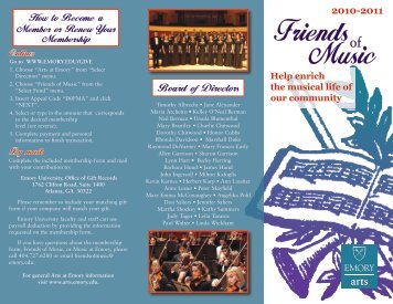 Friends of Music - Music at Emory - Emory University