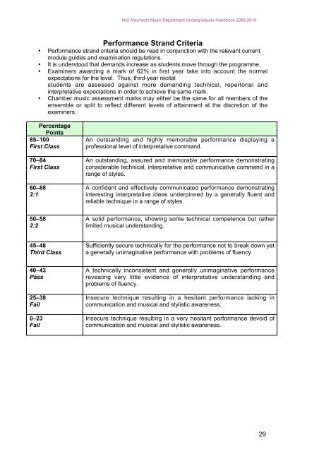 UNDERGRADUATE STUDENT HANDBOOK - Music