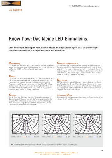 Know-how: Das kleine LED-Einmaleins. - Illuma