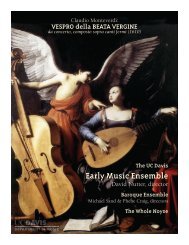 Early Music Ensemble - UC Davis: Department of Music