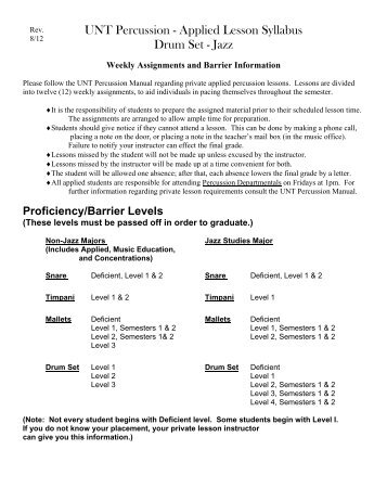 Drum Set - Jazz Studies - UNT College of Music