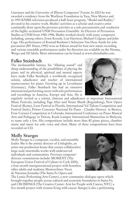 37th Annual Composers' Symposium Program - Department of ...